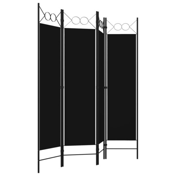 vidaXL 4-Panel Room Divider Black 63"x70.9" - Image 3