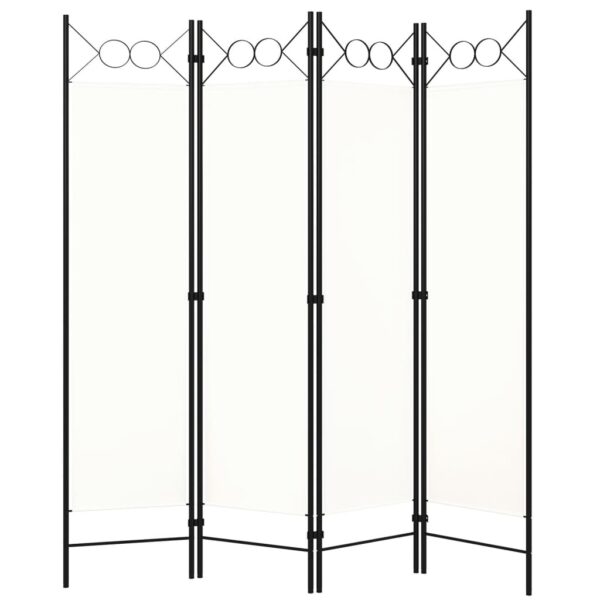 vidaXL 4-Panel Room Divider White 63"x70.9"