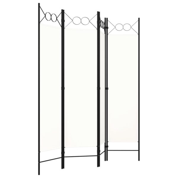 vidaXL 4-Panel Room Divider White 63"x70.9" - Image 2