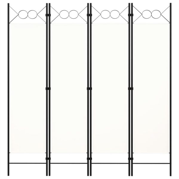 vidaXL 4-Panel Room Divider White 63"x70.9" - Image 3