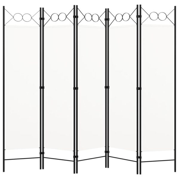 vidaXL 5-Panel Room Divider White 78.7"x70.9"