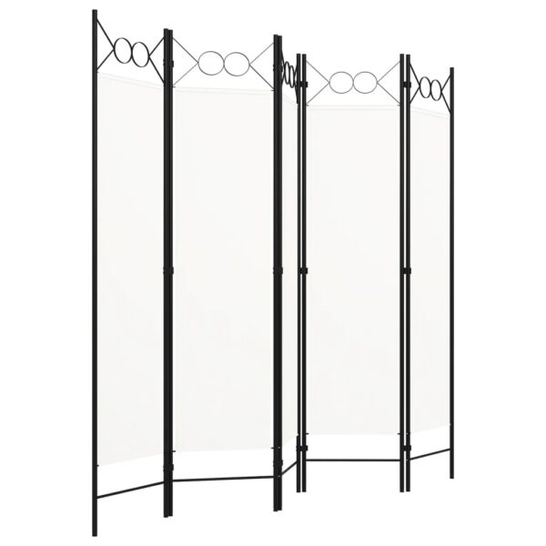 vidaXL 5-Panel Room Divider White 78.7"x70.9" - Image 2