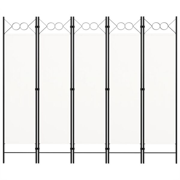 vidaXL 5-Panel Room Divider White 78.7"x70.9" - Image 3