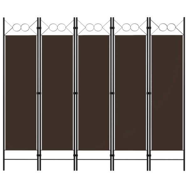 vidaXL 5-Panel Room Divider Brown 78.7"x70.9"