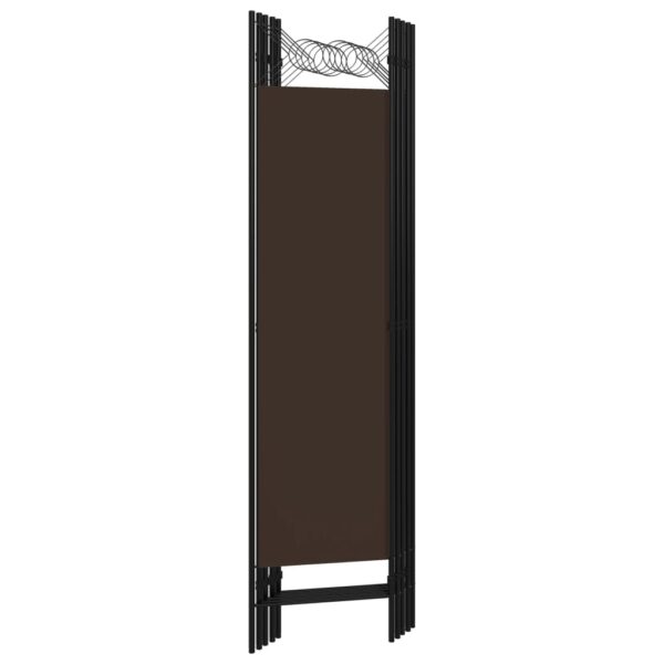 vidaXL 5-Panel Room Divider Brown 78.7"x70.9" - Image 4