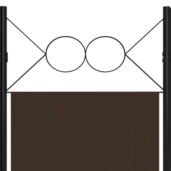 vidaXL 5-Panel Room Divider Brown 78.7"x70.9" - Image 5