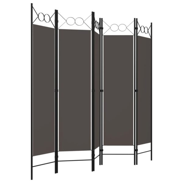 vidaXL 5-Panel Room Divider Anthracite 78.7"x70.9" - Image 3