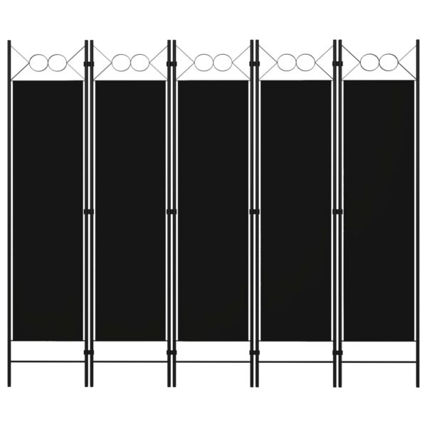 vidaXL 5-Panel Room Divider Black 78.7"x70.9"