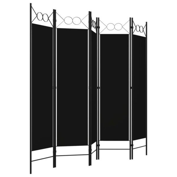 vidaXL 5-Panel Room Divider Black 78.7"x70.9" - Image 3