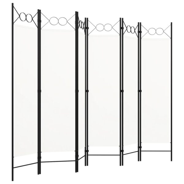 vidaXL 6-Panel Room Divider White 94.5"x70.9" - Image 2