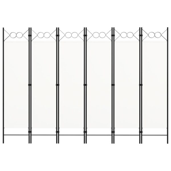 vidaXL 6-Panel Room Divider White 94.5"x70.9" - Image 3