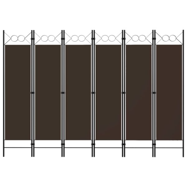 vidaXL 6-Panel Room Divider Brown 94.5"x70.9"