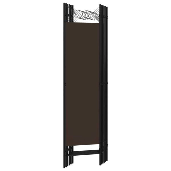 vidaXL 6-Panel Room Divider Brown 94.5"x70.9" - Image 4