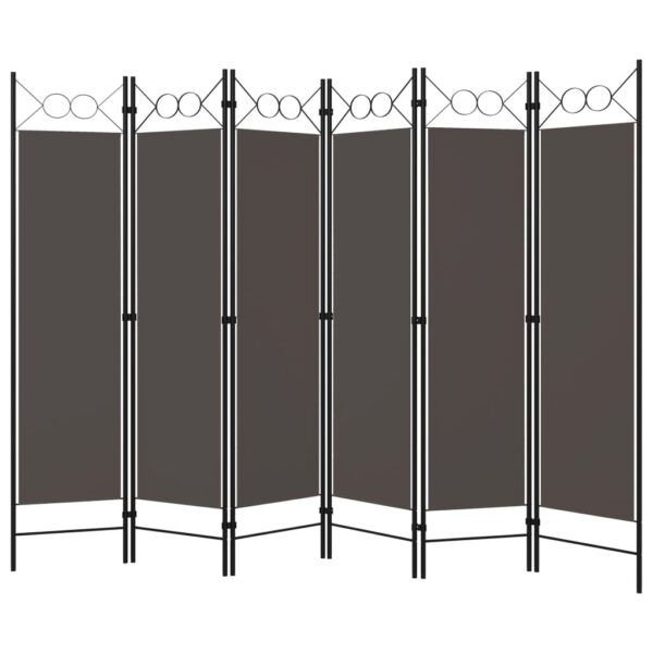 vidaXL 6-Panel Room Divider Anthracite 94.5"x70.9" - Image 2