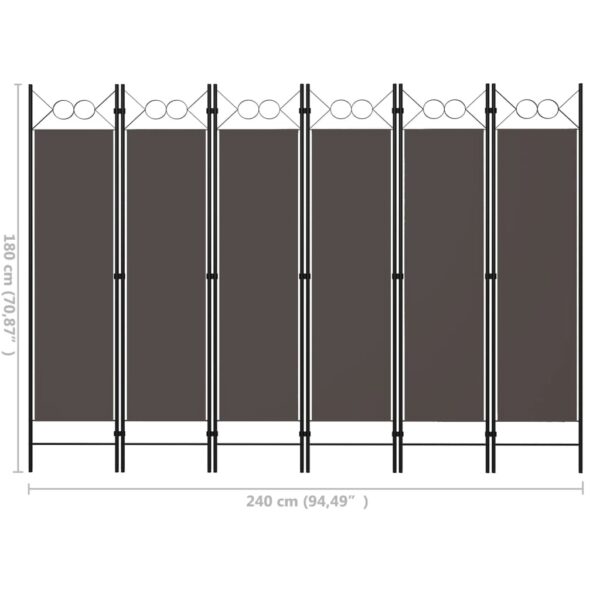 vidaXL 6-Panel Room Divider Anthracite 94.5"x70.9" - Image 6