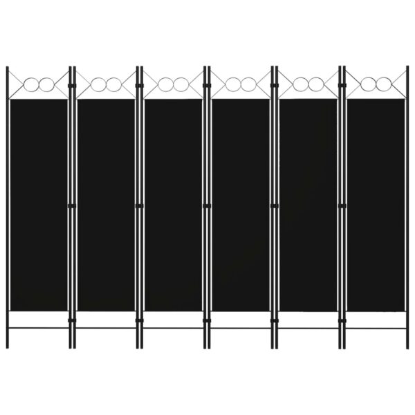 vidaXL 6-Panel Room Divider Black 94.5"x70.9"