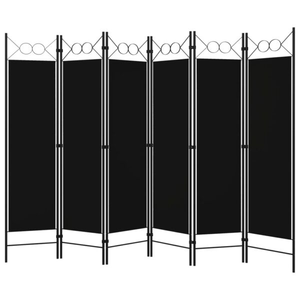 vidaXL 6-Panel Room Divider Black 94.5"x70.9" - Image 2