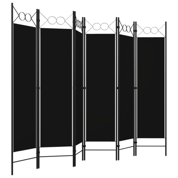 vidaXL 6-Panel Room Divider Black 94.5"x70.9" - Image 3