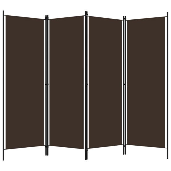 vidaXL 4-Panel Room Divider Brown 78.7"x70.9" - Image 2