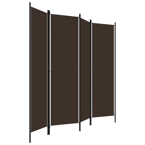 vidaXL 4-Panel Room Divider Brown 78.7"x70.9" - Image 3