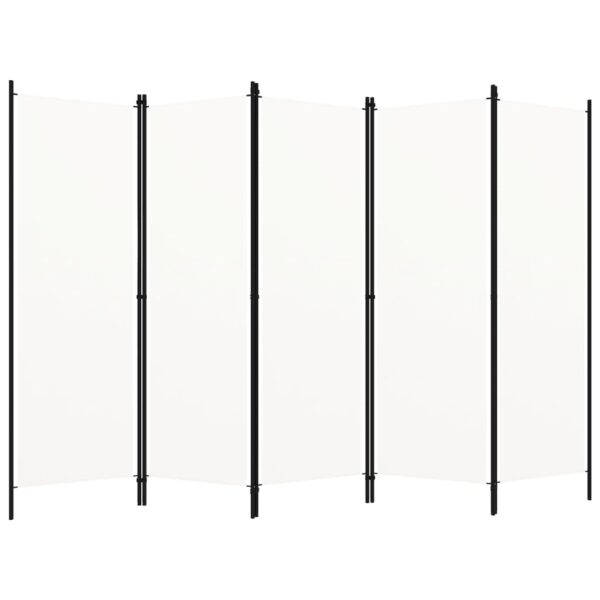 vidaXL 5-Panel Room Divider White 98.4"x70.9"