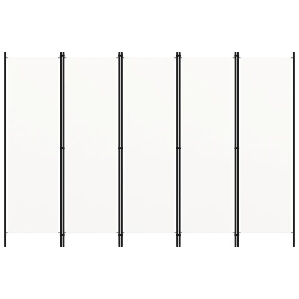 vidaXL 5-Panel Room Divider White 98.4"x70.9" - Image 3