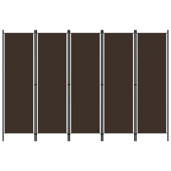 vidaXL 5-Panel Room Divider Brown 98.4"x70.9"