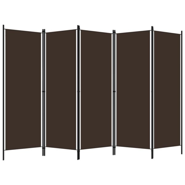 vidaXL 5-Panel Room Divider Brown 98.4"x70.9" - Image 2