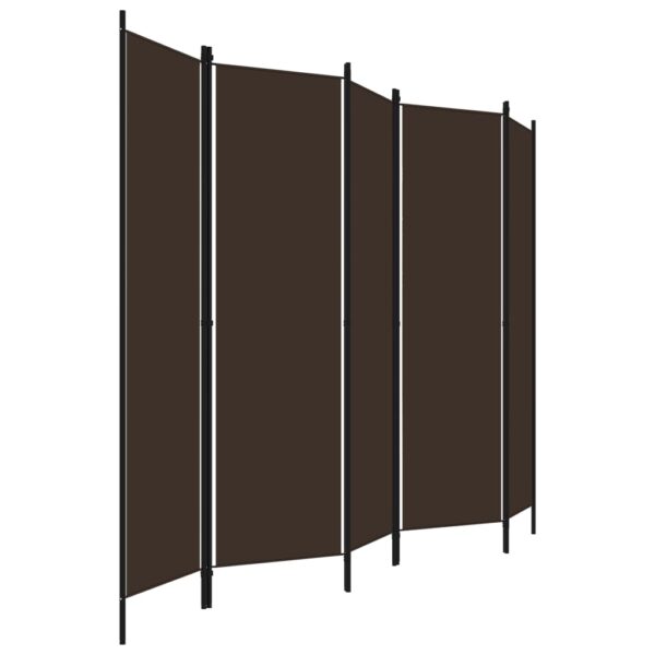 vidaXL 5-Panel Room Divider Brown 98.4"x70.9" - Image 3