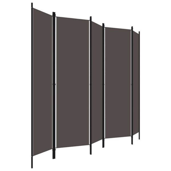 vidaXL 5-Panel Room Divider Anthracite 98.4"x70.9" - Image 3