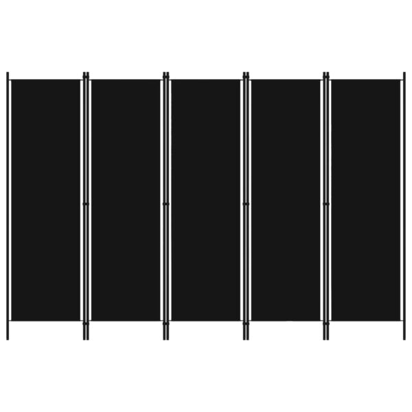 vidaXL 5-Panel Room Divider Black 98.4"x70.9"