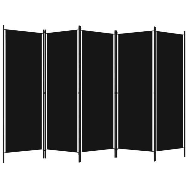 vidaXL 5-Panel Room Divider Black 98.4"x70.9" - Image 2