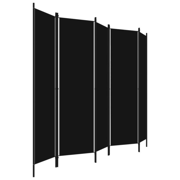 vidaXL 5-Panel Room Divider Black 98.4"x70.9" - Image 3