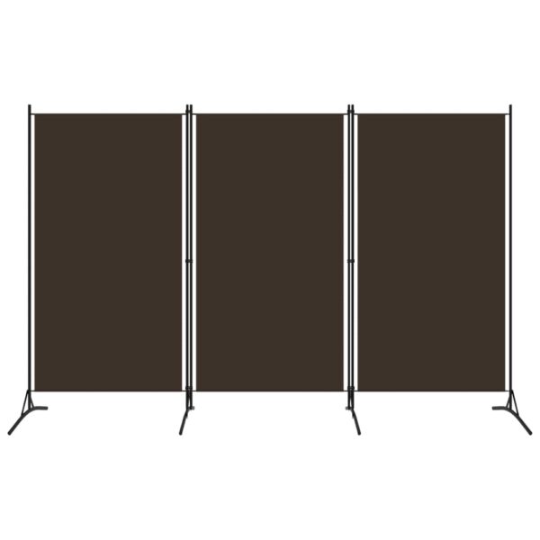 vidaXL 3-Panel Room Divider Brown 102.4"x70.9" Fabric