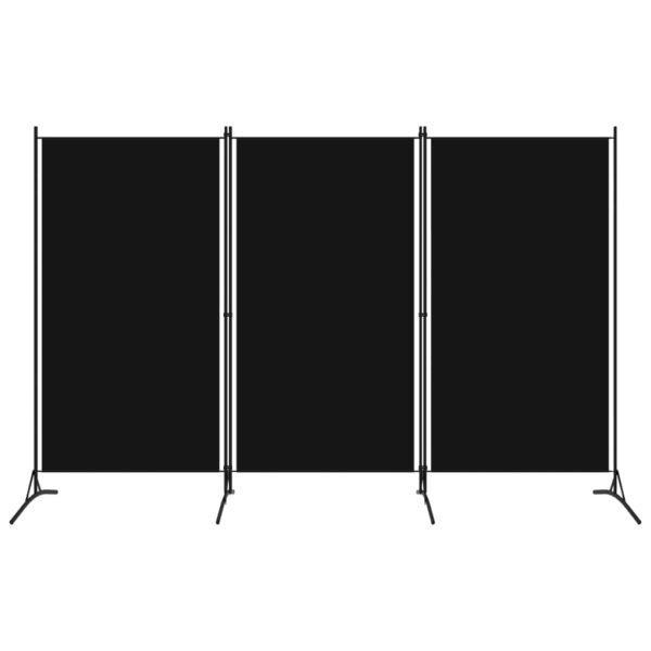 vidaXL 3-Panel Room Divider Black 102.4"x70.9" Fabric