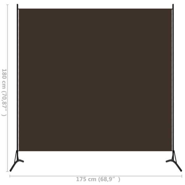 vidaXL Room Divider Brown 68.9"x70.9" Fabric - Image 5