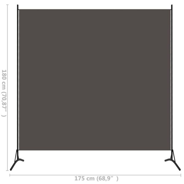 vidaXL Room Divider Anthracite 68.9"x70.9" Fabric - Image 5