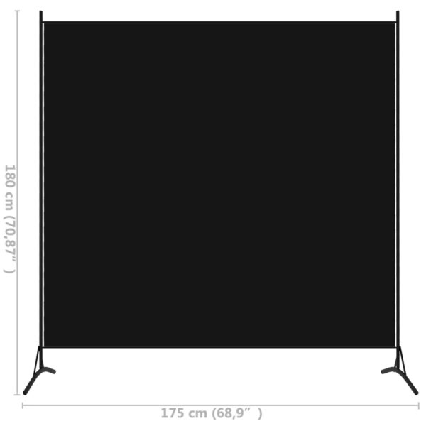 vidaXL Room Divider Black 68.9"x70.9" Fabric - Image 5