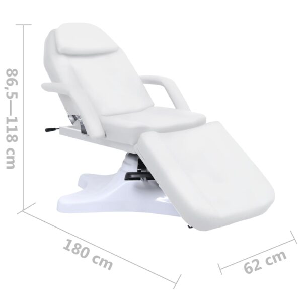 vidaXL Massage Table White 70.9"x24.4"x(34.1"-46.5") - Image 8