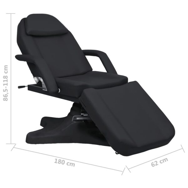 vidaXL Massage Table Black 70.9"x24.4"x(34.1"-46.5") - Image 8