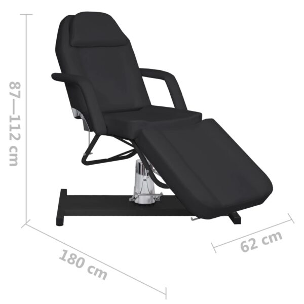 vidaXL Massage Table Black 70.9"x24.4"x(34.3"-44.1") - Image 8