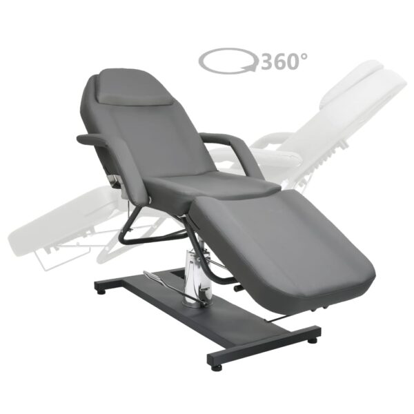 vidaXL Massage Table Gray 70.9"x24.4"x(34.3"-44.1") - Image 2