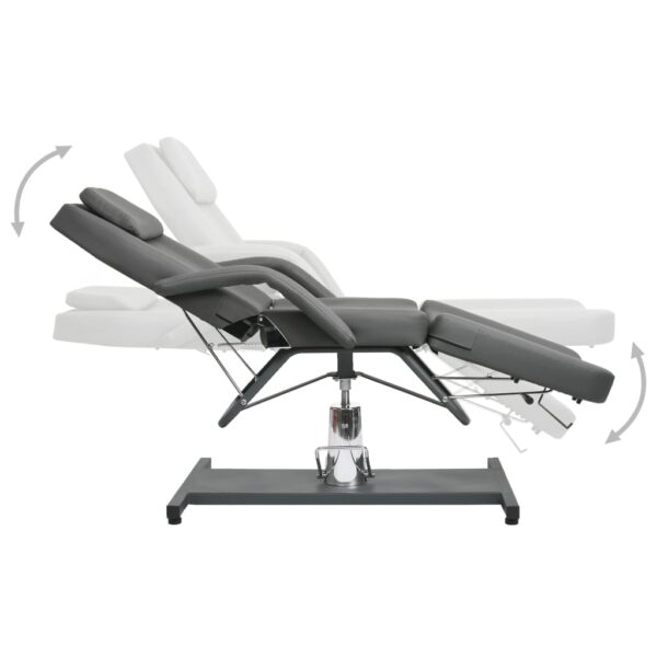 vidaXL Massage Table Gray 70.9"x24.4"x(34.3"-44.1") - Image 3