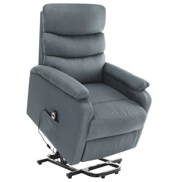 vidaXL Power Lift Massage Recliner Light Gray Fabric