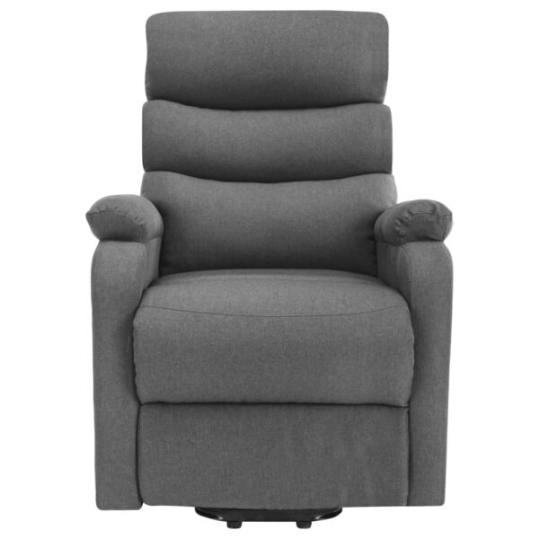 vidaXL Power Lift Massage Recliner Light Gray Fabric - Image 3