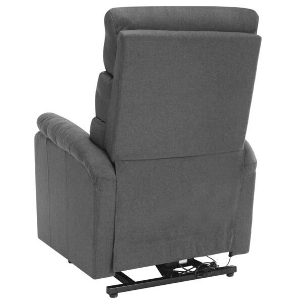 vidaXL Power Lift Massage Recliner Light Gray Fabric - Image 6