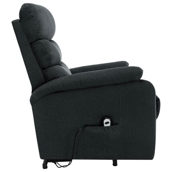 vidaXL Power Lift Massage Recliner Dark Gray Fabric - Image 4