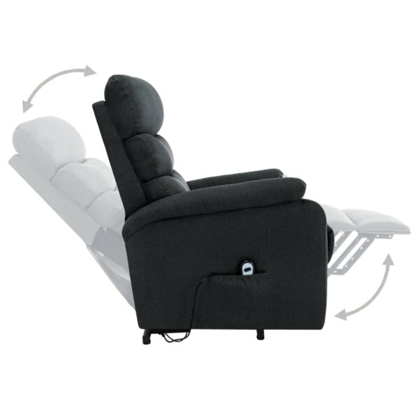 vidaXL Power Lift Massage Recliner Dark Gray Fabric - Image 5