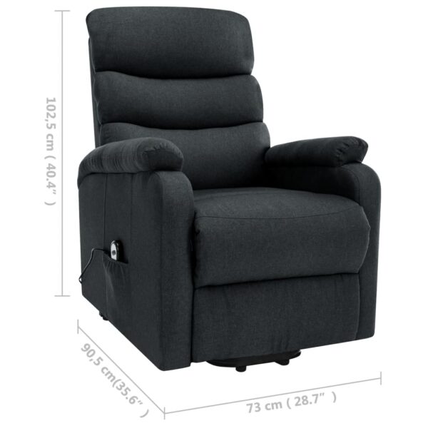 vidaXL Power Lift Massage Recliner Dark Gray Fabric - Image 8