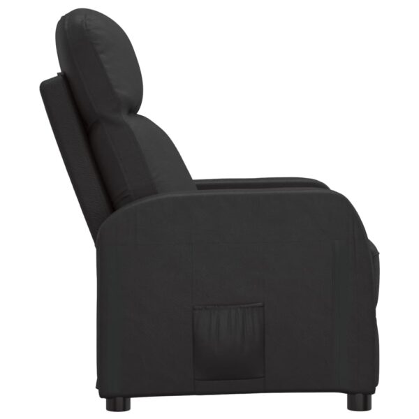 vidaXL Reclining Chair Black Faux Leather - Image 4